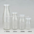 Wholesale Transparent Beverage Glass Bottle, empty milk clear bottle,glass drinking jar